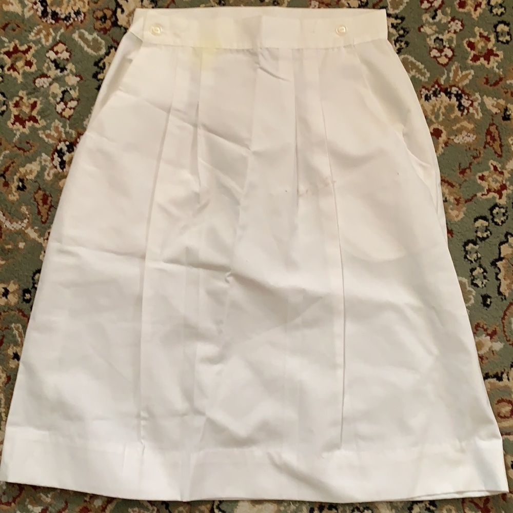 KATHY’S UNIFORM SZ 7/8 WHITE MIDI SKIRT NEW NO TAGS